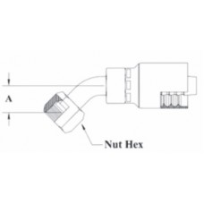 1/4 X 1/4 O'RING FACE SEAL FEMALE SWIVEL 45°